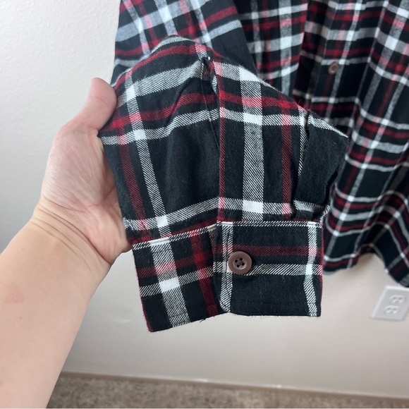 Wrangler Authentics black plaid button up flannel shirt Mens 3XL - Picture 3 of 9